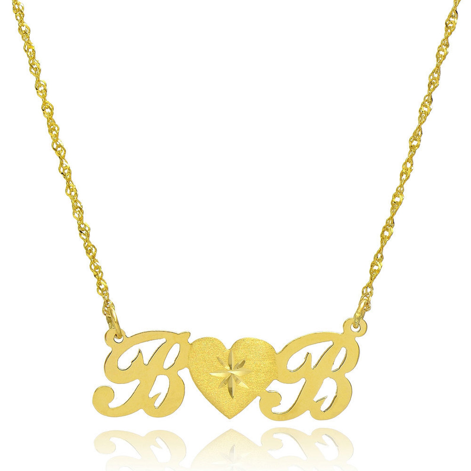 Collana con iniziale placcata in oro 14K: ciondolo con lettera in argento sterling - Italia