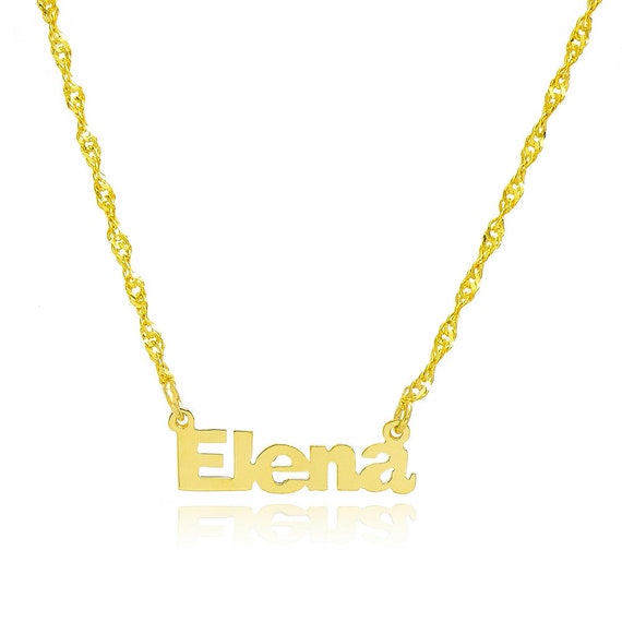 10k Yellow Gold Personalized Name Necklace Style Custom Made