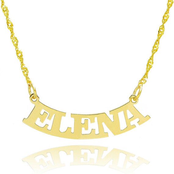 10k Yellow Gold Personalized Name Necklace Style Custom Made - Main Image