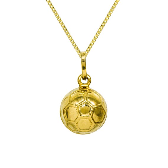 14K Yellow Gold Soccer Ball Pendant 