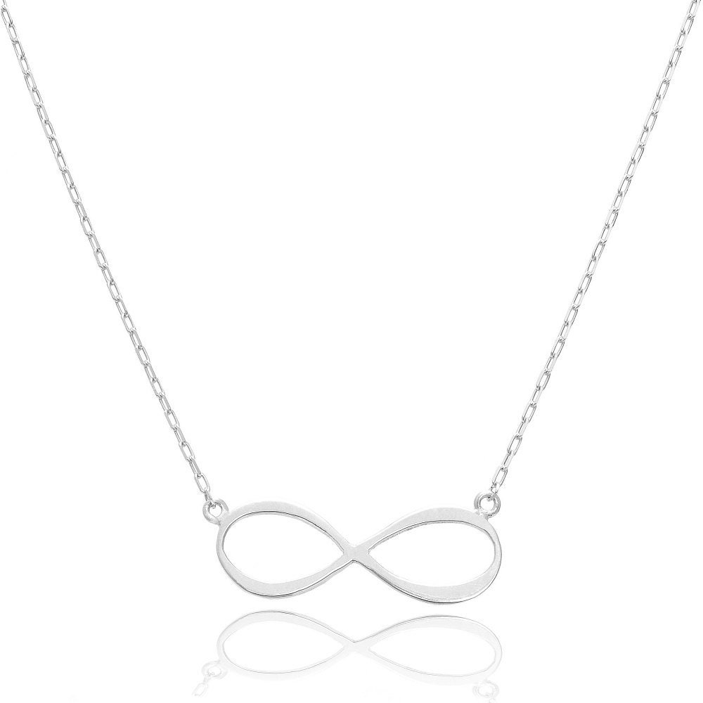 14K White Gold Forever Infinity Necklace Etsy