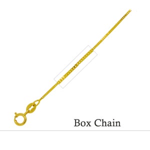 14K Gold Box Chain Necklace