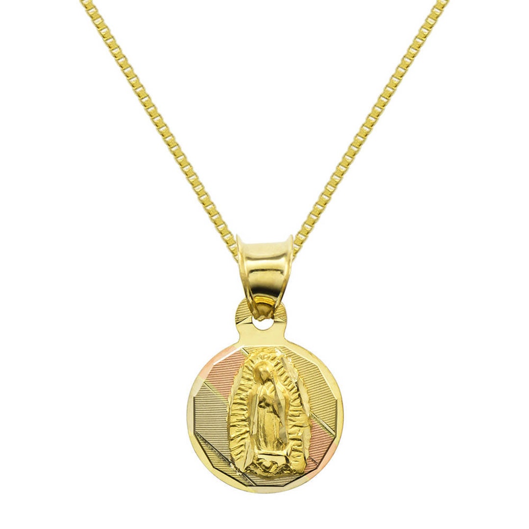 14K Tri Color Gold Virgin Mary Guadalupe Charm Pendant - Etsy