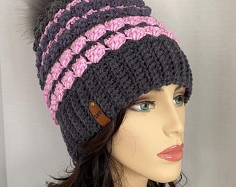 Crochet Beanie, Textured Beanie, Slouchy Beanie, Crochet Slouchy Beanie, Beanie