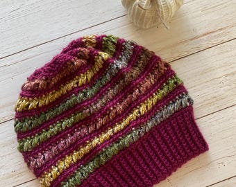 Crochet Beanie, Fall Hat, Crochet fall hat, Fall crochet hat, fall beanie, beanie, autumn, fall, fall colors
