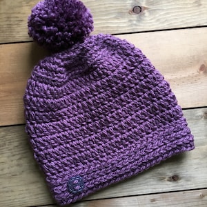 Women's Crochet Hat, Lilac Hat, Crochet Women's Hat,Slouchy, Purple Hat, Knit Hat, Chunky Beanie, Beanie, Slouchy Beanie, Purple Beanie