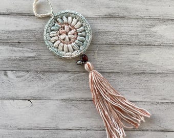 Handmade Mini Dreamcatcher: Cotton Yarn Car Accessory