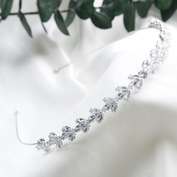 Crystal Marquise Wedding Headband: Elegant Silver Bridal  display picture 3