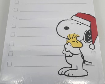 Peanuts - Snoopy and Woodstock Christmas Hugs Note Pad / To Do List