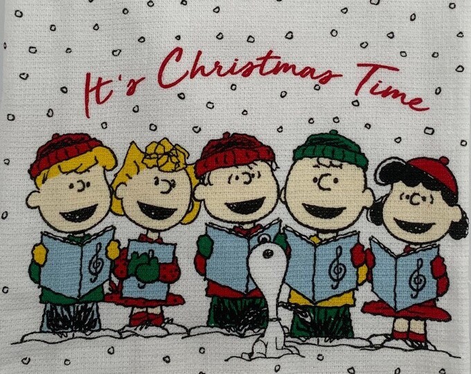 Peanuts Gang It's Christmas Time Dish Towel Etsy