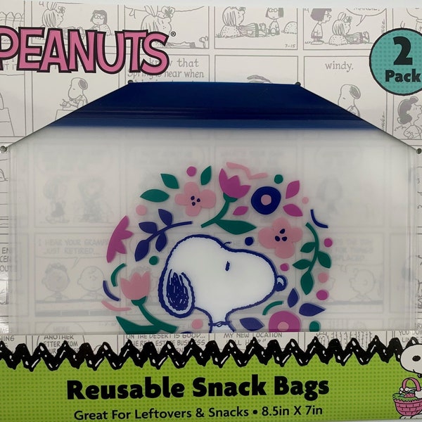 Peanuts - Snoopy Flowers Reusable Snack Bags