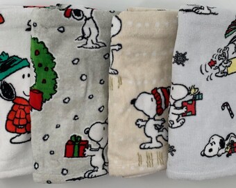 Vintage Inspired Snoopy Christmas Hand Towels Etsy