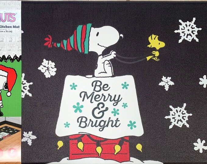Peanuts Snoopy and Woodstock Be Merry & Bright Kitchen Antifatigue Mat