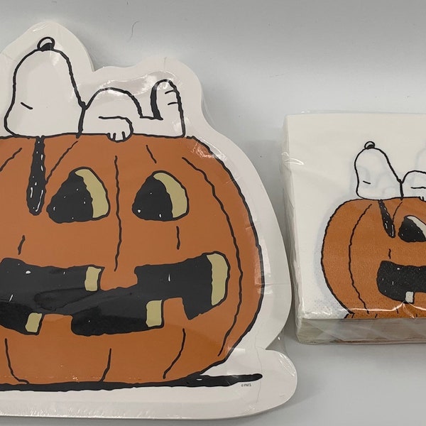 Snoopy Plates and Napkins Etsy