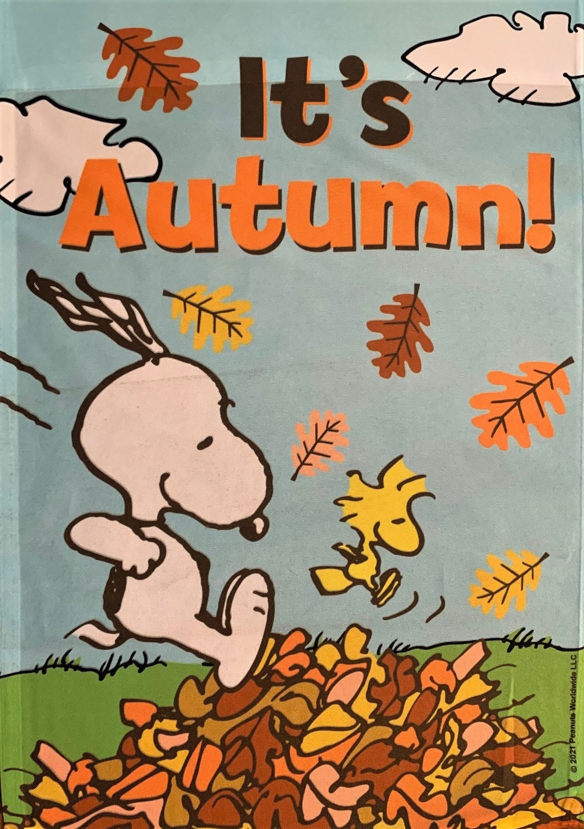 Peanuts Snoopy Its Autumn Garden Flag Etsy