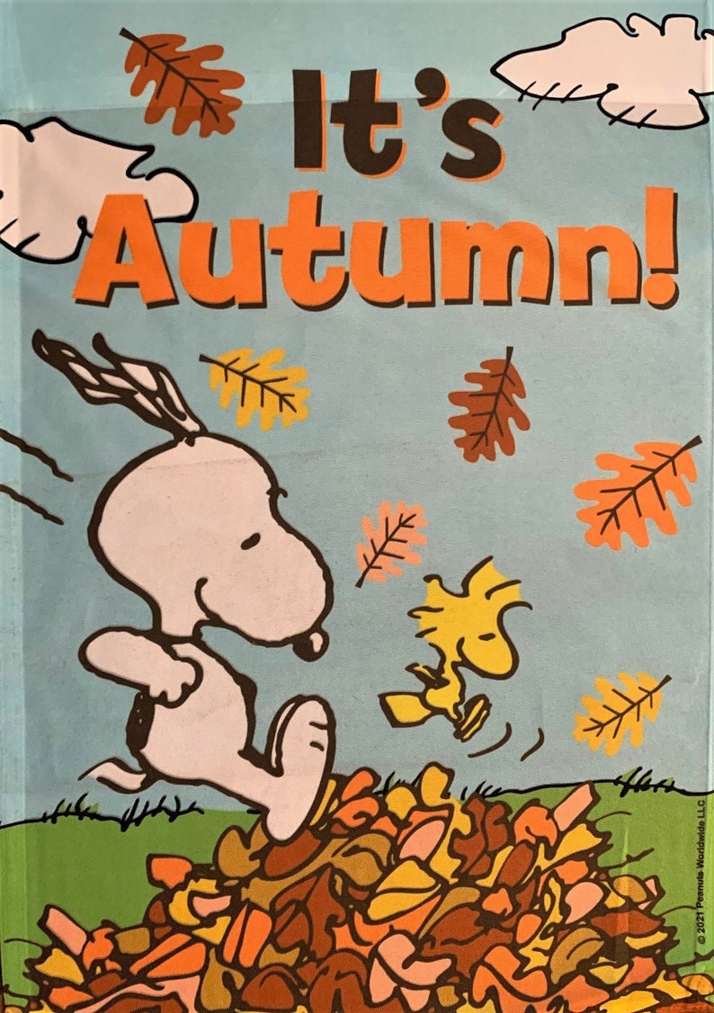 Peanuts Snoopy Its Autumn Garden Flag Etsy