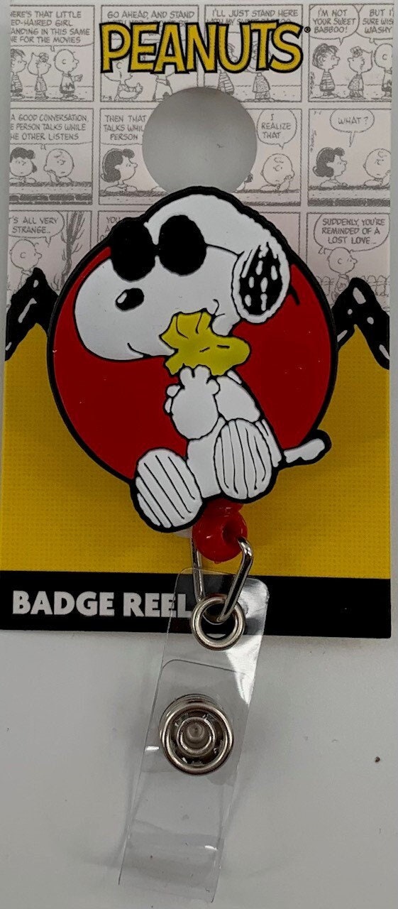 Peanuts Joe Cool and Woodstock Badge Reel 