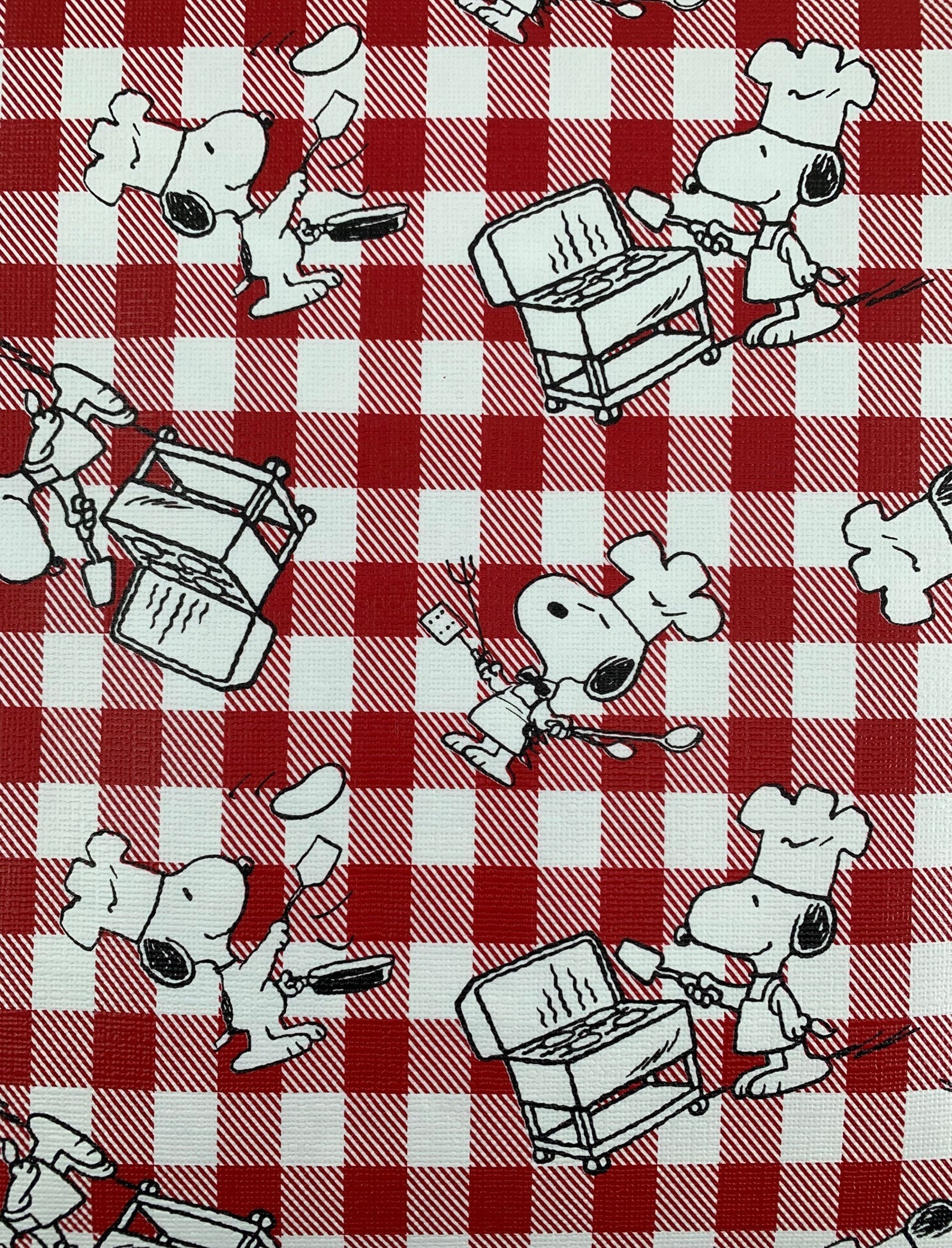 Peanuts Snoopy Grill Time PEVA Flannelbacked Tablecloth Etsy
