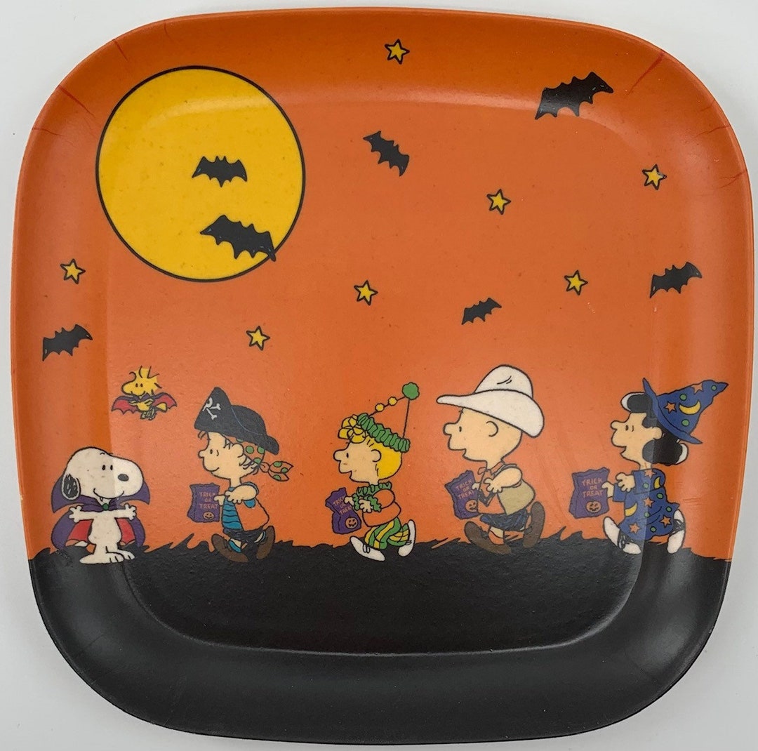 Peanuts Gang Trick or Treat Bamboo Fibre Plates Set of 4 Etsy