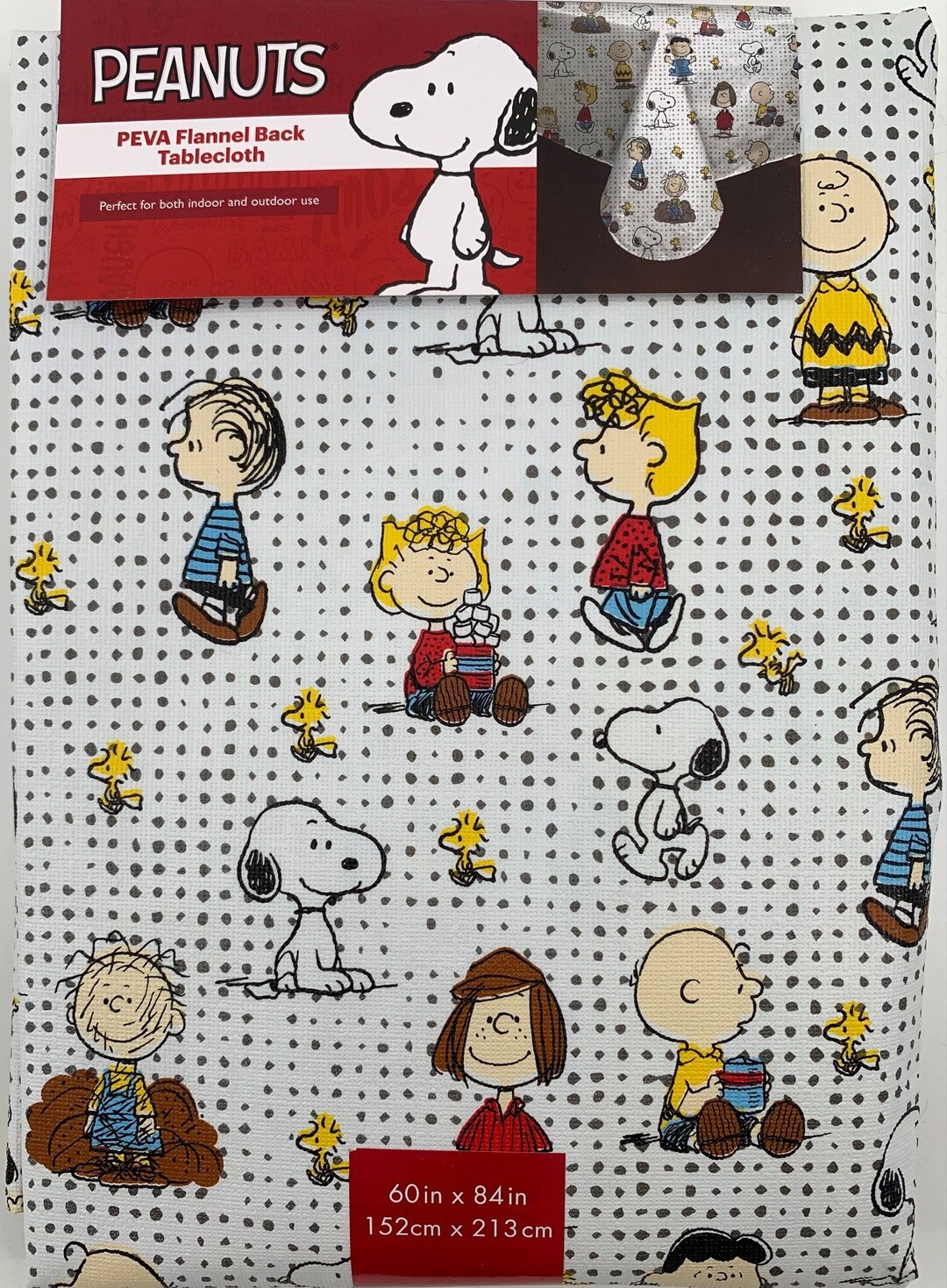 Peanuts Gang PEVA Flannel Back Tablecloth Large Etsy