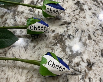 Personalized Faux Leather Long Stem Roses
