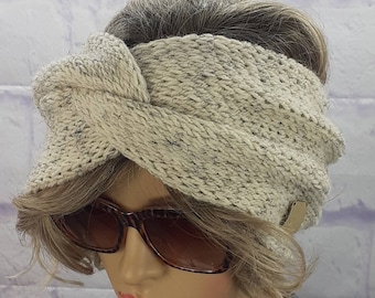 Twisted Headband, Wide Head Band, Double Layer, Turban Style, Ear Warmer, Women Headbands, Knitted Hairband, Ladies Headwear
