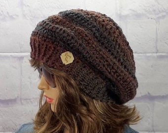 Beret Hat Women, Beret Beanie, Berets for Women, Womens Slouchy Hat, Chunky Winter Ombre, Bohemian Hat, Slouch Beanie, Woman Hat