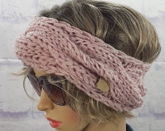 Cable Knit Headband, Alpaca Blend Wool, Wide Headband, Super Soft, Knitted Earwarmer, Winter Headband, Women Headbands, Gift for Her