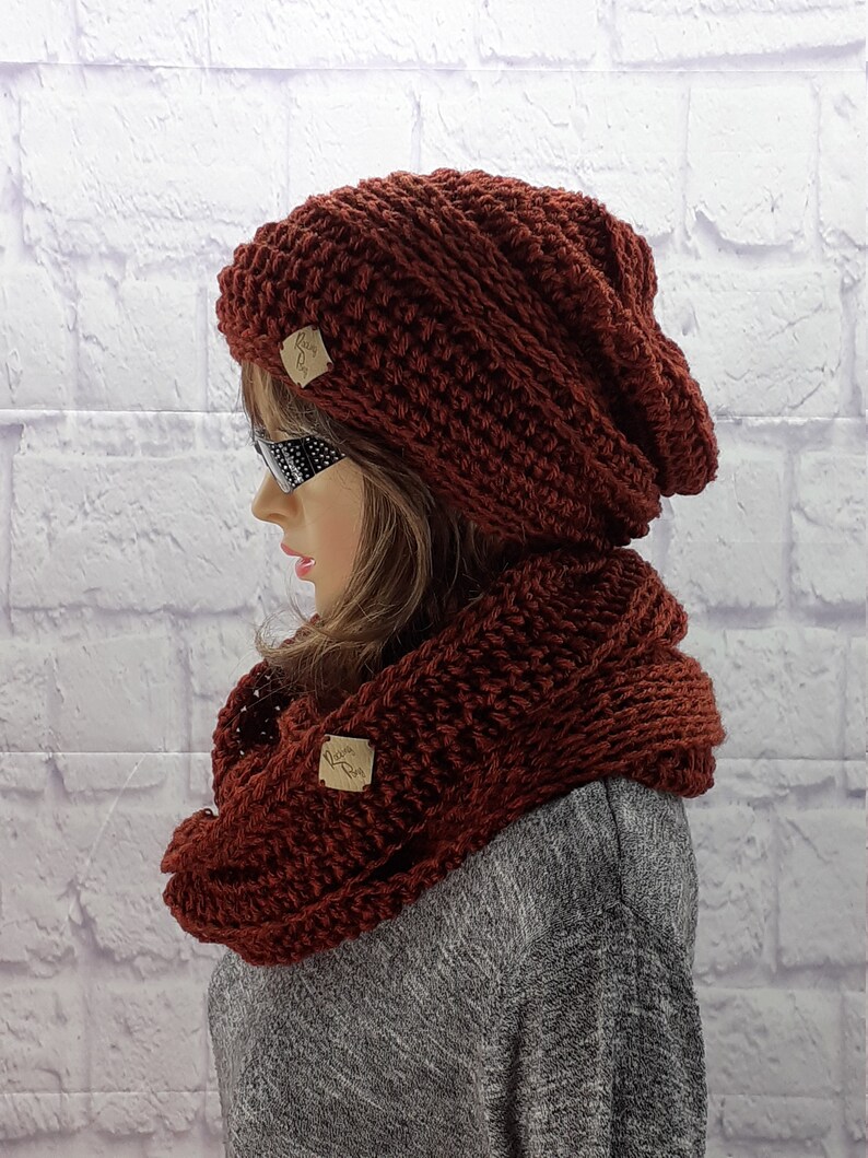 Crochet Set Women Scarf and Beanie Set Winter Hat and Cowl Etsy
