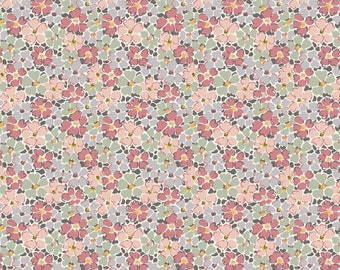 Turquoise 735C 100/% cotton fabric LIBERTY Winterbourne Primula Posey