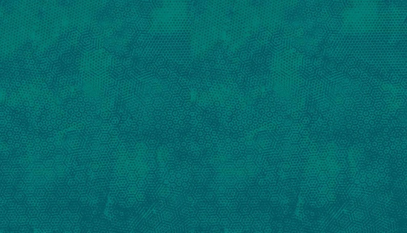 Makower Andover - DIMPLES - Honeycomb-tonal blender (Begränsat antal färger kvar) 100 % bomullstyg för lapptäcke per halvmeter (0,5 m) T18 Bondi Blue