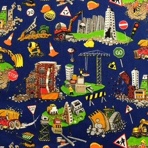 Nutex- Construcción de obras viales 100% algodón Patchwork Quilting Fabric (por 0,5 m)