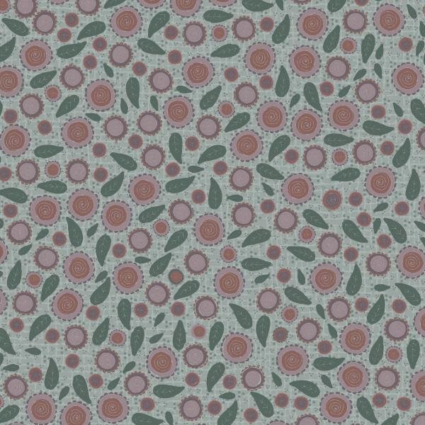 LYNETTE ANDERSON - Swan Cottage - Flower Splash - Soft Teal 80450 - 104 100% Baumwolle Patchwork Quilt Stoff pro halben Meter (0,5m)