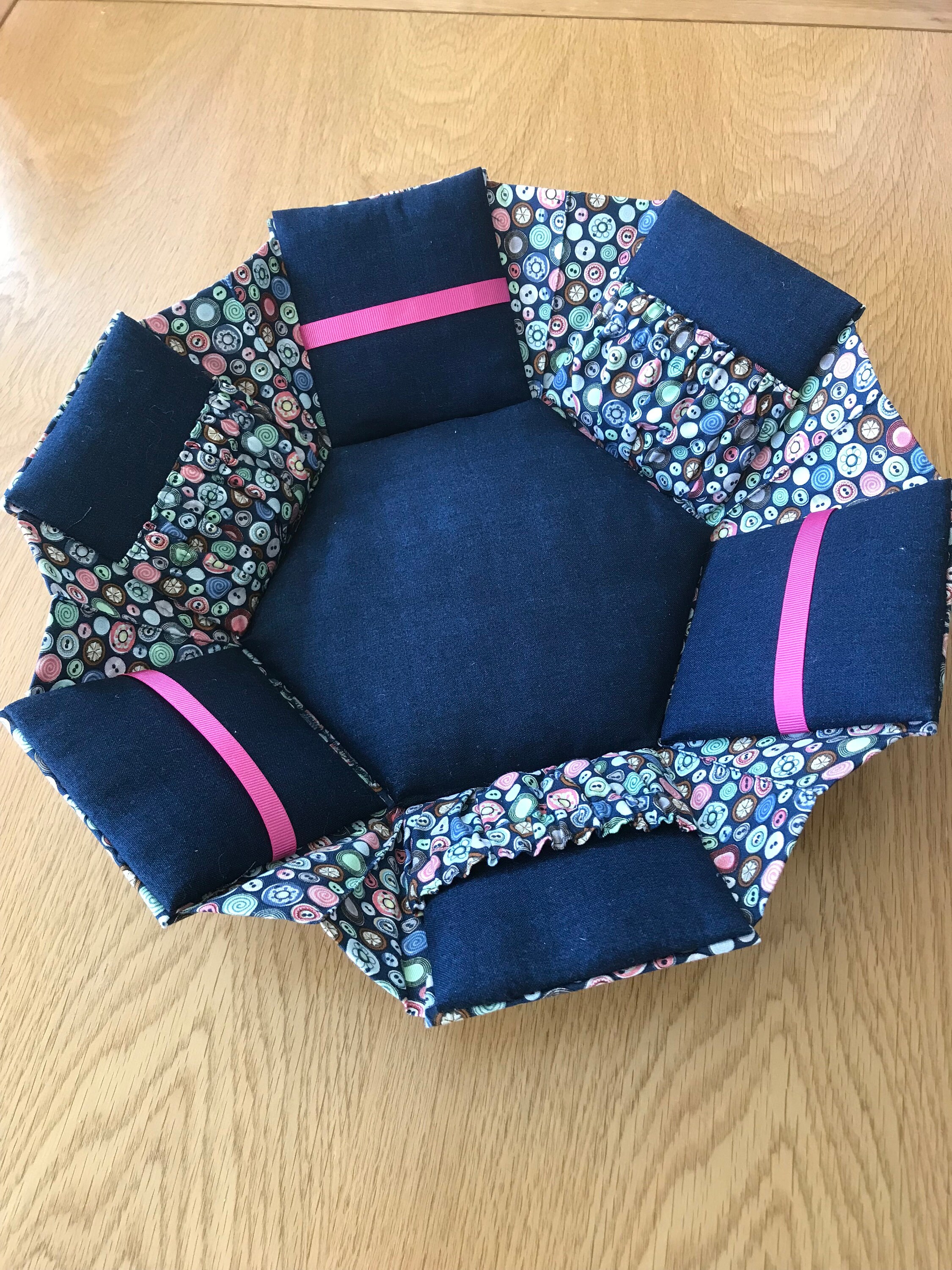 Sewing Box- Etui Box - Buttons Theme - Individually Handmade Hexagonal ...