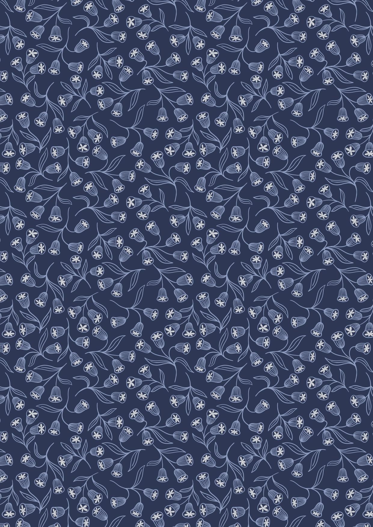 Lewis & Irene Enchanted Fabric Collection Enchanted Flowers on DK Blue with Silver Metallic QSQ100% Cotton