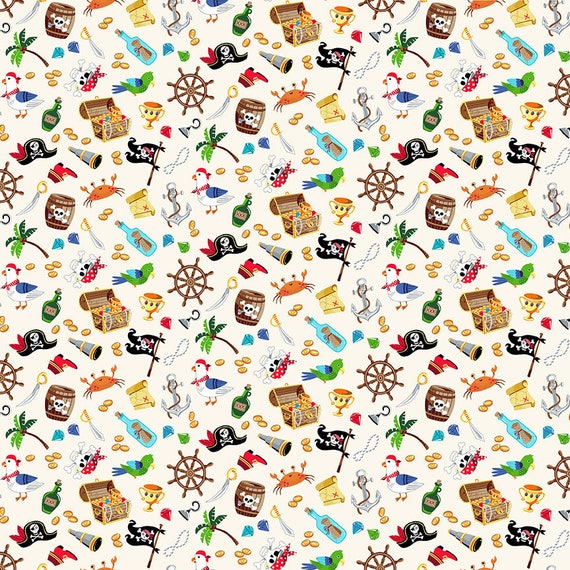 Pirates Panel Cream - Makower UK - PER PANEL Pirates Panel Cream - Makower UK - PER PANEL