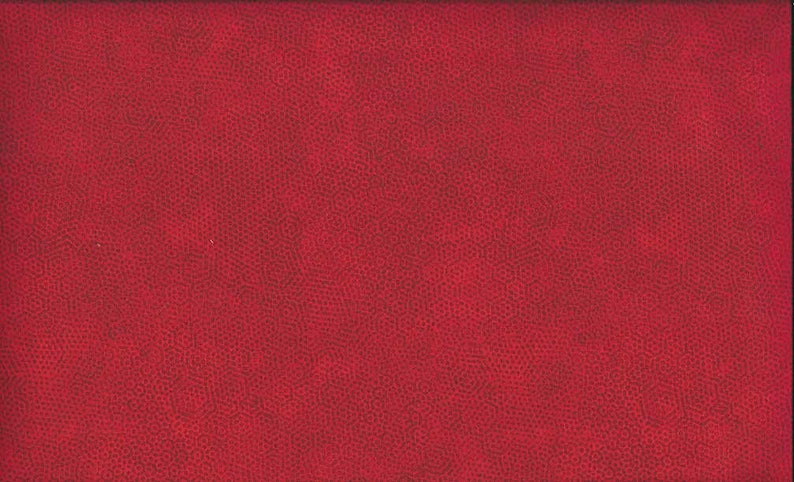 Makower Andover - DIMPLES - Honeycomb-tonal blender (Begränsat antal färger kvar) 100 % bomullstyg för lapptäcke per halvmeter (0,5 m) R1 Red