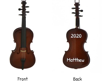 Cello Ornament ~ Personalized 3D Musical Instrument Unique Teacher Gifts ~ Violin Player Birthday Cack Topper or Car Hanging Charm
