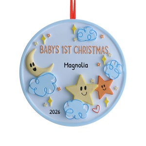 Babys erste Weihnachtsverzierung 2023 - Sterne und Wolken Verzierung 1