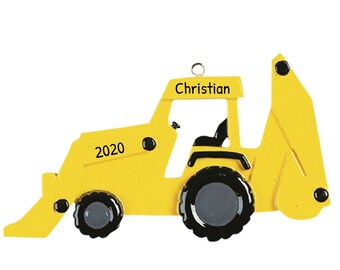 Personalized Bulldozer Christmas Ornament - Excavator Christmas Ornament, Construction Ornaments - Bulldozer Side - Free Customization