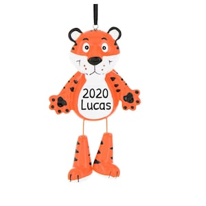 Personalized Tiger Ornaments for Christmas Tree - Tiger Christmas Ornament, Lunar Year Tiger - Dangling Legs Tiger - Free Customization