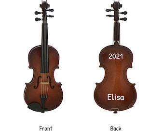 Personalized Violin Ornament, Musical Instrument Car Charm - Violin Hanging Decor or Backpack Charm - Best Gift For Cello Musician Friend