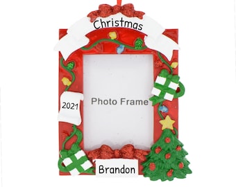 Picture Frame Ornament, Photo Frame Ornament, Personalized Frame Ornament, Christmas 2024 Ornament, Custom Ornament, Santa Ornament Photo