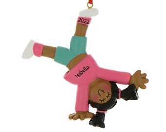 Personalized Toddler Christmas Ornament 2023 - Baby Ornament Black Baby Girl Tumbling Baby Ornaments - Free Customization