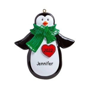 Personalized Penguin Christmas Ornaments - Penguin Ornaments Christmas, Christmas Penguin Gifts - Penguin Heart - Free Customization