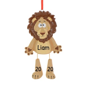 Personalized Lion Christmas Ornament - Lion Ornament, Lion King Christmas Ornament, Animal Lovers - Dangling Legs Lion - Free Customization