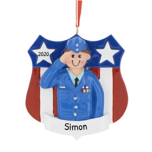 Ornamento personalizzato per l&#39;aeronautica militare - Ornamento per pilota, ornamenti militari per l&#39;aeronautica militare - Distintivo dell&#39;aeronautica militare - Personalizzazione gratuita con confezione regalo