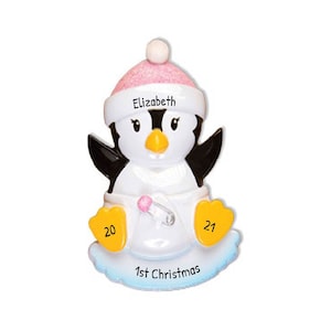 Babys erste Weihnachtsverzierung 2023 - Baby Pinguin erste Weihnachtsverzierung Blau - freie Anpassung