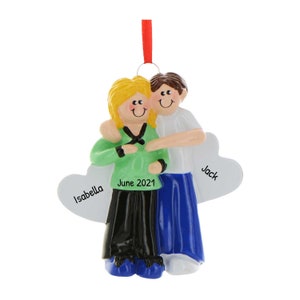 Personalized Baby Expecting Ornament 2023 - Pregnant Couple Baby Expecting Ornament Blonde - Free Customization
