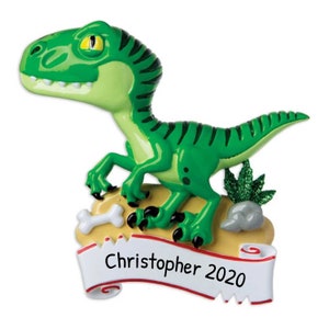 Personalized Dinosaur Ornaments for Christmas Tree 2023 - Velociraptor Ornaments, Dino Ornaments for Christmas Tree - Free Customization